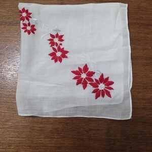 1960s Floral Embroidered Handkerchief